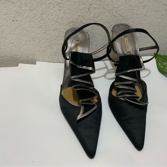 Maxx Studio Shoe heels black sliver size 8.5M - Picture 1 of 12